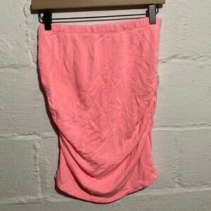 Sundry Neon Pink Runched Sweatskirt - Size S